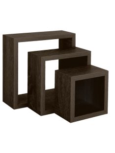   Комплект рафтове, Универсална етажерка за стена, 3 броя, MDF, Форма квадрат, До 3 кг.