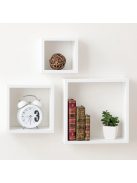 Комплект рафтове, Универсална етажерка за стена, 3 броя, MDF, Форма квадрат, До 3 кг.