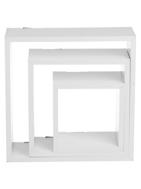 Комплект рафтове, Универсална етажерка за стена, 3 броя, MDF, Форма квадрат, До 3 кг.