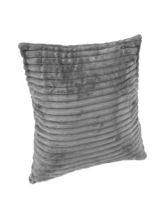   Декоративна калъфка за възглавница, 45x45см, Кадифе, Ватирана, Сива