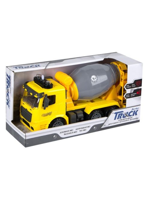 Бетоновоз със светлинни и звукови ефекти, 30x11x16cm, Жълт, 3+ години