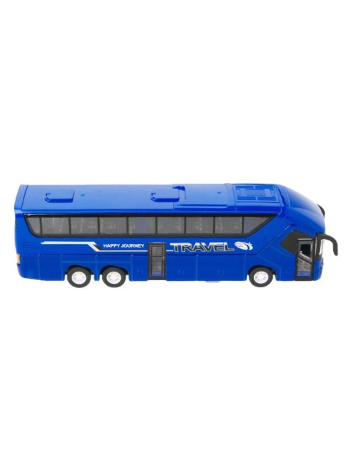Туристически автобус Travel Bus звук и светлини 1:50, Метален, 21x4x5.5 cm, 3+ години, Син