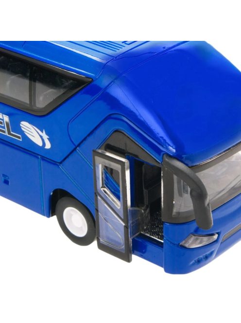 Туристически автобус Travel Bus звук и светлини 1:50, Метален, 21x4x5.5 cm, 3+ години, Син
