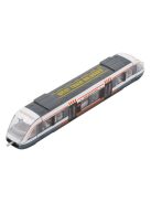 Градски трамвай мини модел 1:64, Метален, 16x2.5x3 cm, 3+ години, Сив