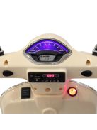 Електрически скутер Vespa, 6V, 30 W, 102x50x75см, До 30 кг, Бежов, 3+години