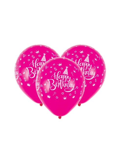 Комплект балони (20ч) Happy Birthday, Латекс, Party balloon set, 23 cm, Розови