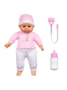 Бебе-Кукла (38см) с меко тяло и биберон, 4 Звуци, 22x12x42 cm , 3+ години