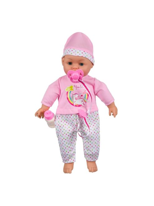 Бебе-Кукла (38см) с меко тяло и биберон, 4 Звуци, 22x12x42 cm , 3+ години