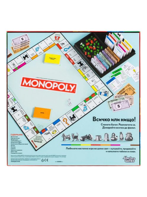 Класическа и забавна семейна настолна игра Monopoly Classic Hasbro