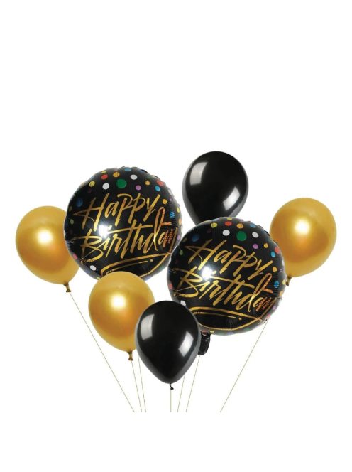 Комплект балони (7ч) Честит Рожден Ден, Фолиеви, Nappy Birthday balloon set, 30-43 cm