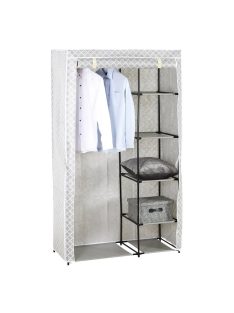   Гардероб за дрехи от плат и отделение с рафтове, 100x46x173,2см