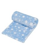 Детско поларено одеяло Blue White Stars, 140x100cm, Светло син