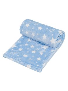   Детско поларено одеяло Blue White Stars, 140x100cm, Светло син