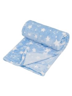   Детско поларено одеяло Blue White Stars, 140x100cm, Светло син