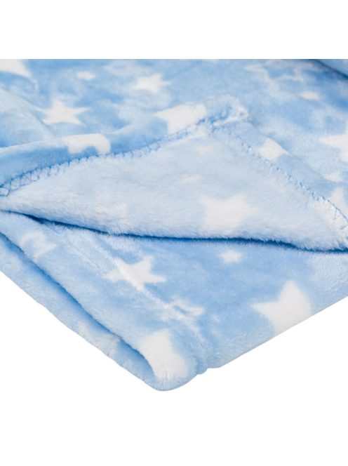 Детско поларено одеяло Blue White Stars, 140x100cm, Светло син