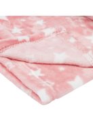 Детско поларено одеяло Pink White Stars, 140x100cm, Розово