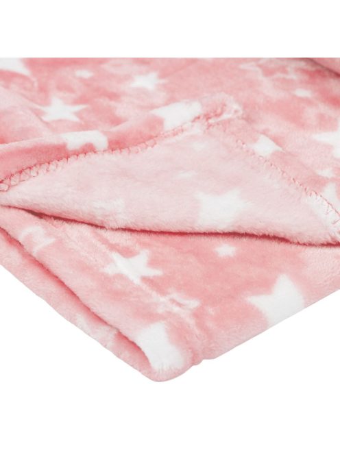 Детско поларено одеяло Pink White Stars, 140x100cm, Розово