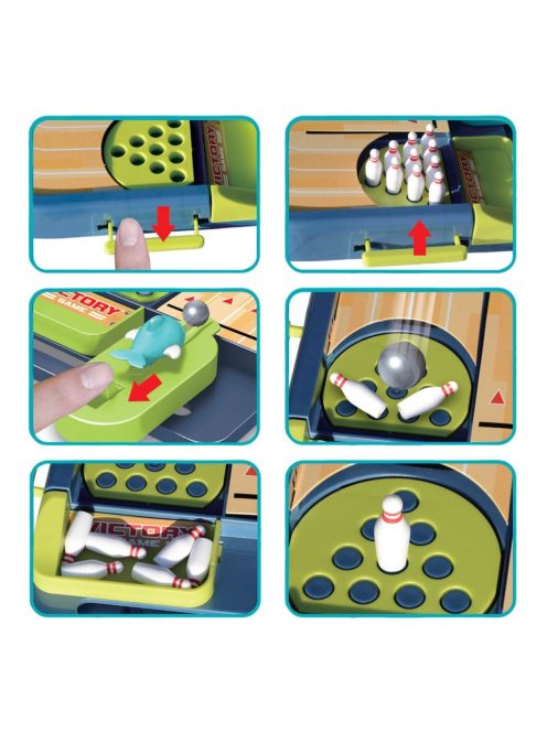 Детска игра БОУЛИНГ на маса 10 кегли и 2 топка, 24x15 cm