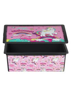   Кутия за съхранение с капак Еднорог, Unicorn rainbow, Пластмасова, 52.5x37x17.5 см 