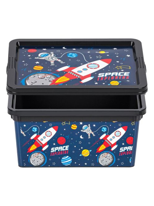 Кутия за съхранение с капак Космос, Space, Пластмасова, 19x16.5x9.5cm