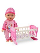 Комплект Бебе-кукла (30см) и люлеещо се легло, 37x9.5x34cm , 18+ месеца