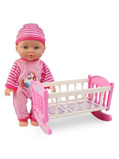   Комплект Бебе-кукла (30см) и люлеещо се легло, 37x9.5x34cm , 18+ месеца