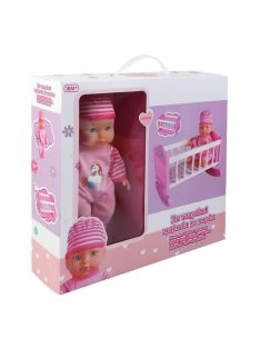   Комплект Бебе-кукла (30см) и люлеещо се легло, 37x9.5x34cm , 18+ месеца