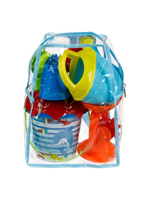 Детски плажен комплект: Раничка с формичка ЗАМЪК и 5 аксесоара, Океан