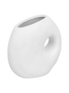 Декоративна керамична ваза, Кръгла форма и модерна, Бяла 15х7х15см