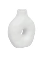 Декоративна керамична ваза с модерна форма, Бяла 15х7х20 см