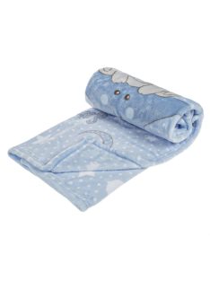   Бебешко поларено одеяло Мече, 90x80 cm, Синьо