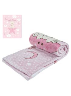   Бебешко поларено одеяло Мече, 90x80 cm, Розово