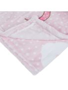 Бебешко поларено одеяло Мече, 90x80 cm, Розово