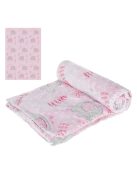 Бебешко поларено одеяло Слонче, 100x80 cm, Розово