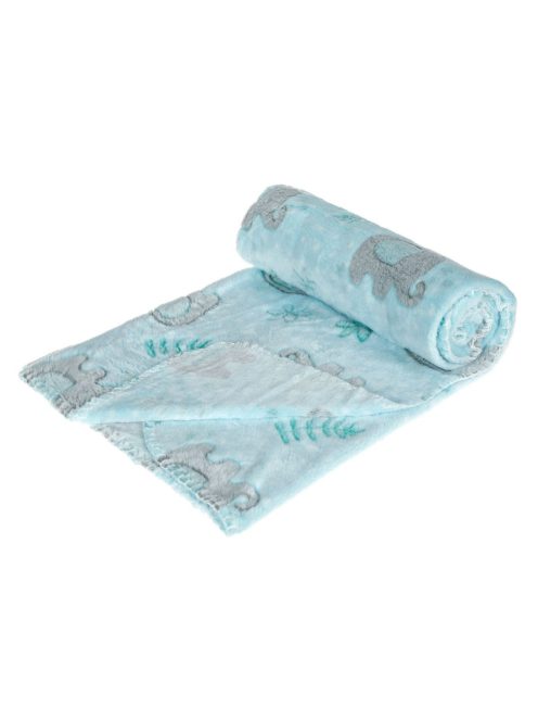 Бебешко поларено одеяло Слонче, 100x80 cm, Син