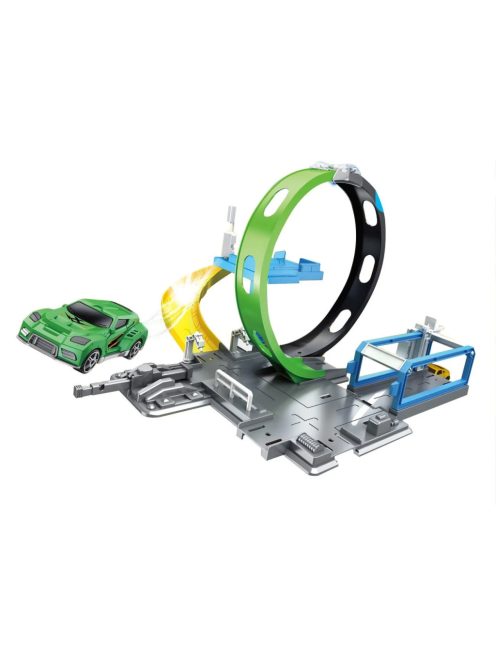 Детска Писта за коли с изстрелващ лупинг въртящ се на 360 градуса и 1 количка, 46x6x29.3cm, 3+ години