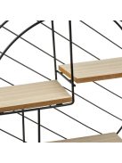 Комплект декоративен рафт за стена, Форма Кръг, Метал и дърво, 30 х 9 cm