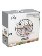 Комплект декоративен рафт за стена, Форма Кръг, Метал и дърво, 30 х 9 cm