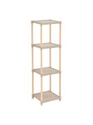 Универсална етажерка на 4 нива, Дървена с пластмасови рафтове, 100x25x26 cm