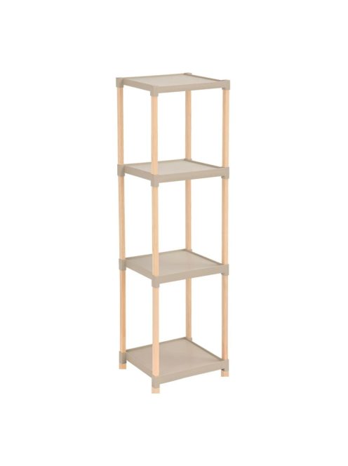 Универсална етажерка на 4 нива, Дървена с пластмасови рафтове, 100x25x26 cm