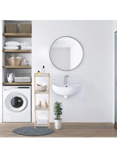   Универсална етажерка на 4 нива, Дървена с пластмасови рафтове, 100x25x26 cm