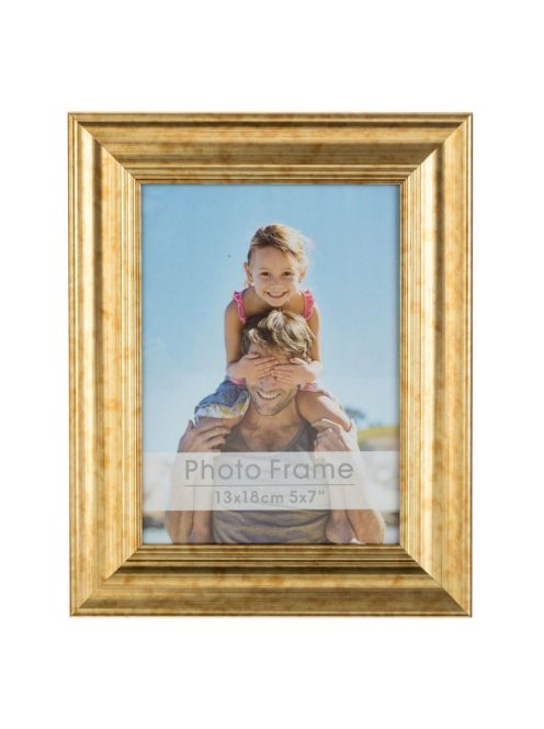 Декоративна рамка за снимка, Златист цвят, 13x18 см