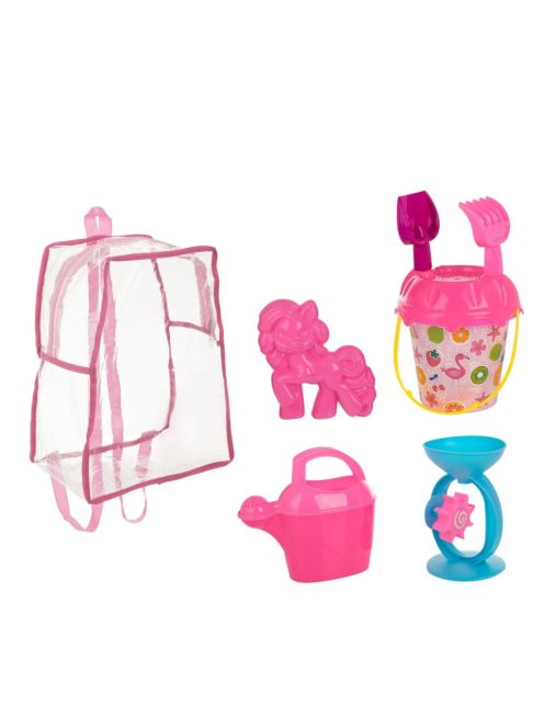 Детски плажен комплект: Раничка с формичка ЕДНОРОГ и 5 аксесоара, Дъга