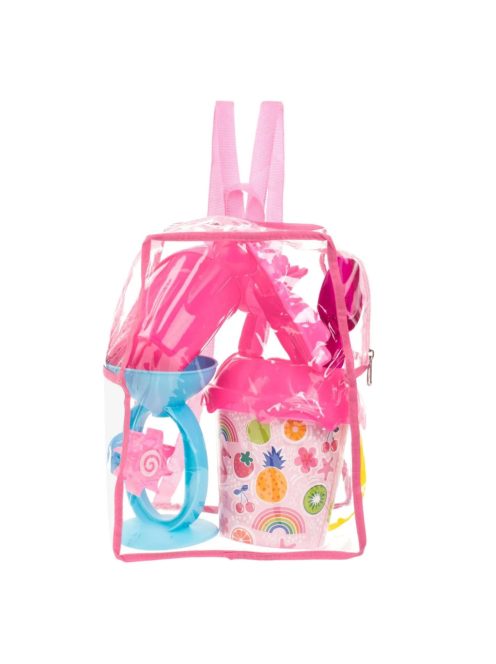 Детски плажен комплект: Раничка с формичка ЕДНОРОГ и 5 аксесоара, Дъга