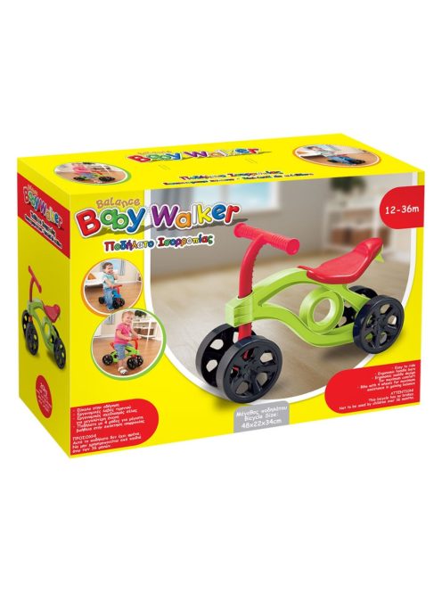 Детско колело за баланс, С 4 гуми, До 20 кг, 48x22x34cm, 12-36 месеца