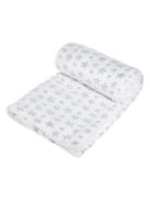 Детско поларено одеяло Grey White Stars, 140x100cm, Бяло