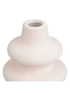   Декоративна керамична ваза, мини с форма - 3 пръстена, Бежава 6,7x10 см.