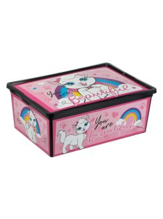   Кутия за съхранение с капак Коте Мари, Пластмасова, 37x26x14 cm