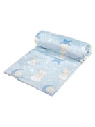 Бебешко поларено одеяло Мече, Двулицево 90x80 cm, Син