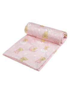   Бебешко поларено одеяло Мече, Двулицево 90x80 cm, Розово